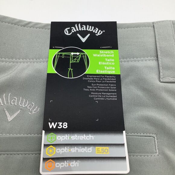 Callaway Mens Opti Stretch Golf Shorts Gray Size 38 NWT - Picture 7 of 9